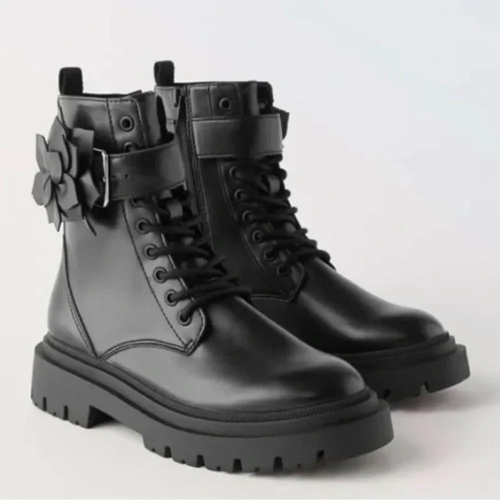 Zara Kids Black Ankle Boots(Size 38)